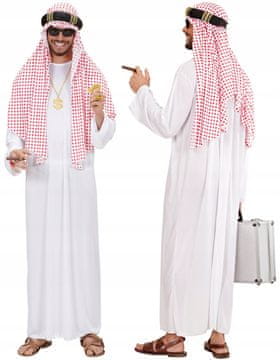 shumee Kostum arabskega bogataša SHEIK Oil Prince za karnevalski ples, XXL