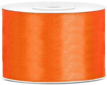 Saten trak ORANŽEN Dekorativni poročni trak 50 mm 25 m