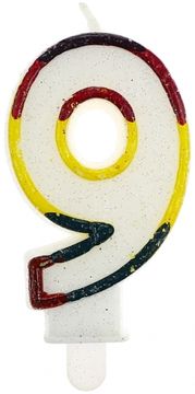 GoDan Bleščeča svečka s številko "9", 1 kos.