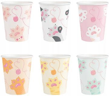 PartyPal Papirnati lončki CATS Cats Mix Birthday Party 220ml 6 kosov.