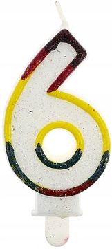 GoDan Bleščeča svečka s številko "6", 1 kos.