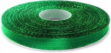 KOVINSKI TRAK Dekorativni trak na roli ZELEN božični 6 mm x 22 m