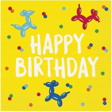 Unique Papirnati prtički Happy Birthday BALON DOGS Birthday 33x33cm 16 kosov.