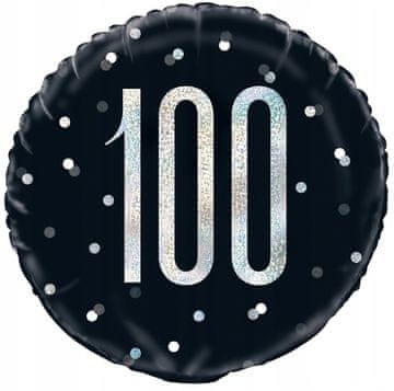 Unique Črn sijoč folijski balon, darilo za 100. rojstni dan, dekoracija za zabavo, 45 cm