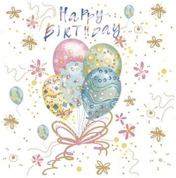 Baloni iz prtičkov Happy Birthday ROJSTNODNEVNI 33x33 20 kosov