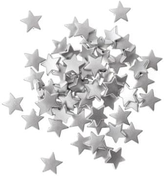 Dekorativne perle ZVEZDE Srebrne DIY 1,5 cm 60 kosov.