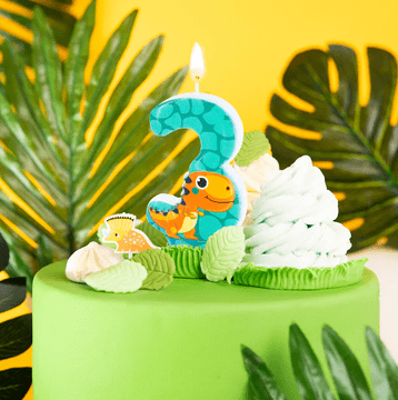 PartyPal Svečka za torto številka 3 TRI Dino DINOZAVER