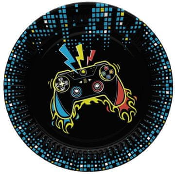 Papirnati krožniki PLAYER Pad Controller 18 cm 8 kosov