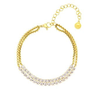 Oliver Weber Dvojno pozlačena zapestnica Cryston Lumiere s kubičnim cirkonijem 32443G