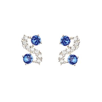 Oliver Weber Luksuzni uhani z modrimi kristali Meridian Lumiere 23243