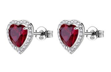 Brosway Srebrni uhani Fancy Passion Ruby Heart FPR142