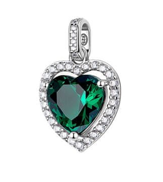 Brosway Srebrni obesek v obliki srca Fancy Life Green FLG144