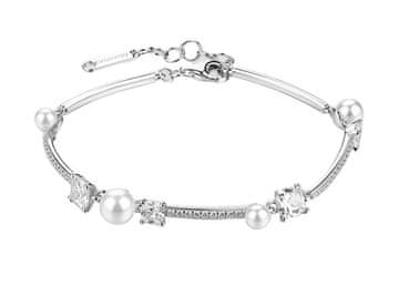 Brosway Srebrna zapestnica s kubičnim cirkonijem in biseri Fancy Infinite White FIW173