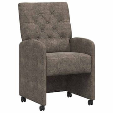 Vidaxl Jedilni stoli s kolesi 2 pcs Temno siva 58 x 67 x 97 cm