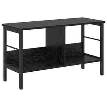 Vidaxl Knjižna polica Črna Orehovina 82 x 32 x 47 cm Konstruiran les