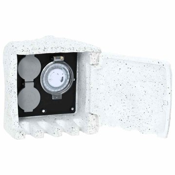 Vidaxl Umeten kamen z vtičnico in časovnikom za vrt