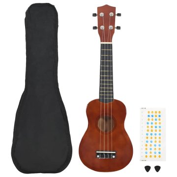 Vidaxl Otroški ukulele soprano s torbo naravna 21"