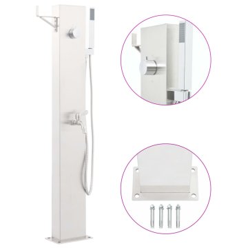 Vidaxl Vrtni tuš s pipo 110 cm nerjaveče jeklo