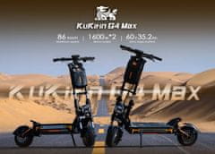 KuKirin Električni skuter G4 Max - 35,2 Ah 1600 W x2 dvojni motor - 86 km/h - doseg 95 km - 12" terenske pnevmatike - odstranljiva baterija