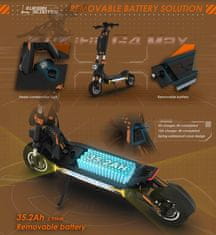 KuKirin Električni skuter G4 Max - 35,2 Ah 1600 W x2 dvojni motor - 86 km/h - doseg 95 km - 12" terenske pnevmatike - odstranljiva baterija