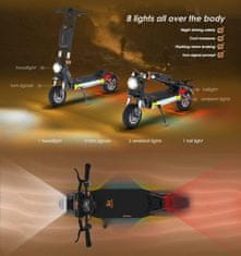 KuKirin Električni skuter G4 Max - 35,2 Ah 1600 W x2 dvojni motor - 86 km/h - doseg 95 km - 12" terenske pnevmatike - odstranljiva baterija
