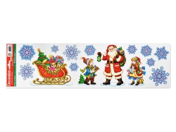 Okenska folija 160x580mm, Santa, različna, mešanica barv