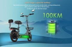 KuKirin Električni skuter C1 Pro - 48V 26Ah baterija - 500W motor - 100 km dosega - 45 km/h - 14" pnevmatike - zložljiv - sedež vključen