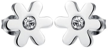 Troli Drobni cvetni uhani s kristalčkom