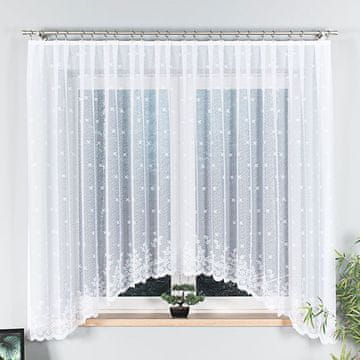 shumee KAROLINA - Že izdelana žakard zavesa z izrezom na dnu - 300x170 cm - bela