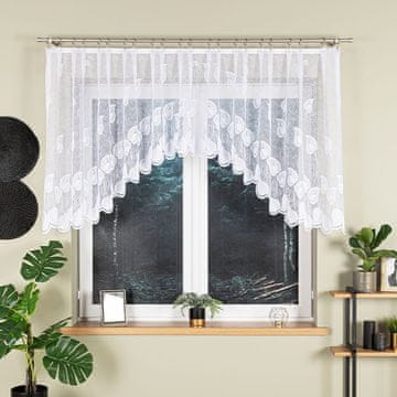 shumee NORA - Že izdelana žakard zavesa z izrezom na dnu - 300x100 cm - bela