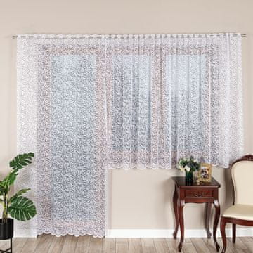 shumee KATARZYNA - Že izdelana žakard zavesa z ravnim robom - 140x230 cm - bela