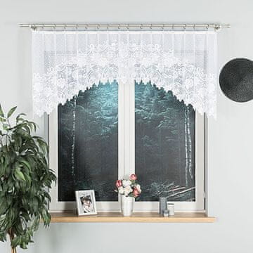 shumee DEMETRIA - Že izdelana žakard zavesa z izrezom na dnu - 250x80 cm - bela