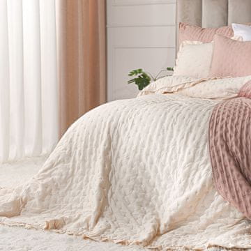 shumee WERONA Pregrinjalo za posteljo 200x220 cm bež - Romantičen čar in toplina v vaši spalnici