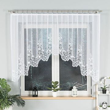 shumee BERENIKA - Že izdelana žakard zavesa z izrezom na dnu - 330x130 cm - bela
