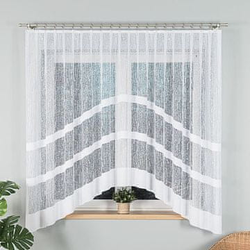 shumee WIKTORIA - Že izdelana žakard zavesa z izrezom na dnu - 300x180 cm - bela