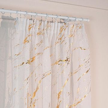 shumee MARMA - Gotova zavesa z nabiralnim trakom - 140x250 cm - bela