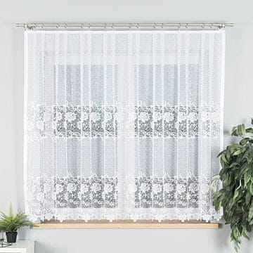 shumee DEMETRIA - Že izdelana žakard zavesa z ravnim robom - 300x160 cm - bela -