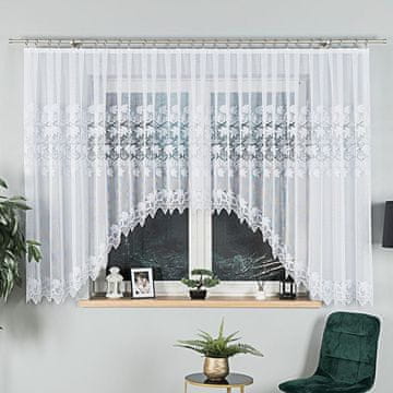 shumee ELŻBIETA - Že izdelana žakard zavesa z izrezom na dnu - 530x160 cm - bela