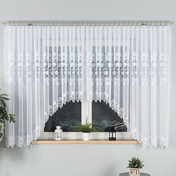 shumee ELŻBIETA - Že izdelana žakard zavesa z izrezom na dnu - 600x160 cm - bela