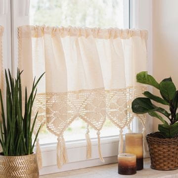 shumee RACHELA - Pripravljena zavesa z odprtinami - 200x75 cm - kremna barva