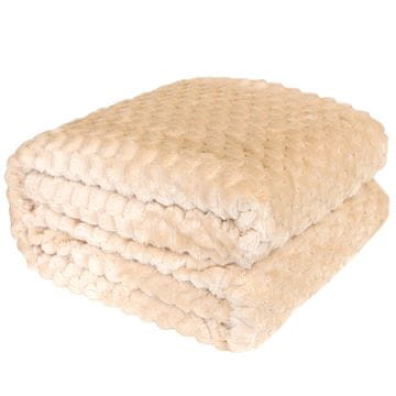 shumee MIKOS Dekorativna odeja 160x200cm, temno bež