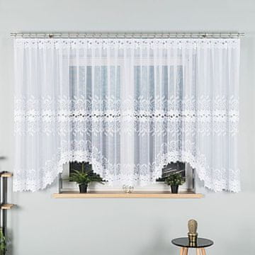 shumee BASTIA - Že izdelana žakard zavesa z izrezom na dnu - 500x160 cm - bela