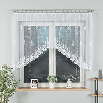 shumee GOSIA - Že izdelana žakard zavesa z izrezom na dnu - 300x120 cm - bela