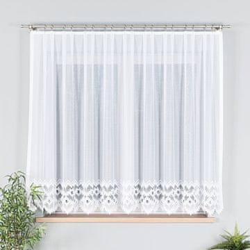 shumee FELICJA - Že izdelana žakard zavesa z ravnim robom - 300x160 cm - bela -