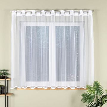 shumee ELZA - Že izdelana žakard zavesa z ravnim robom - 300x170 cm - bela -