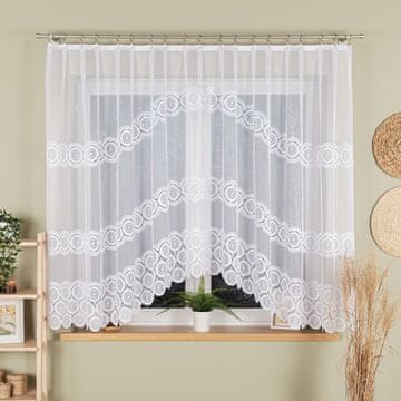 shumee MALWINA - Žakard zavesa, že izdelana, z izrezom na dnu - 310x160 cm - bela -