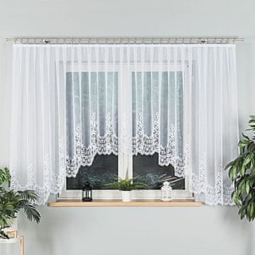 shumee BERENIKA - Že izdelana žakard zavesa z izrezom na dnu - 530x160 cm - bela