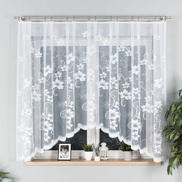 shumee ARLETA - Že izdelana žakard zavesa z izrezom na dnu - 310x160 cm - bela