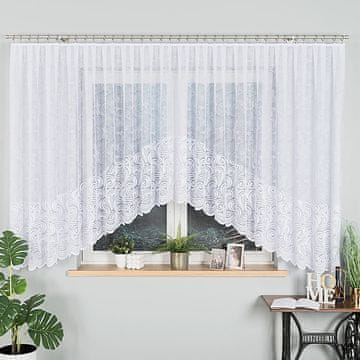 shumee KINGA - Že izdelana žakard zavesa z izrezom na dnu - 500x160 cm - bela