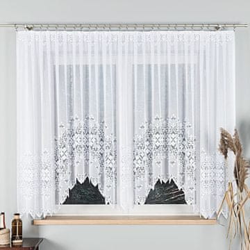 shumee NADIA - Že izdelana žakard zavesa z izrezom na dnu - 400x160 cm - bela